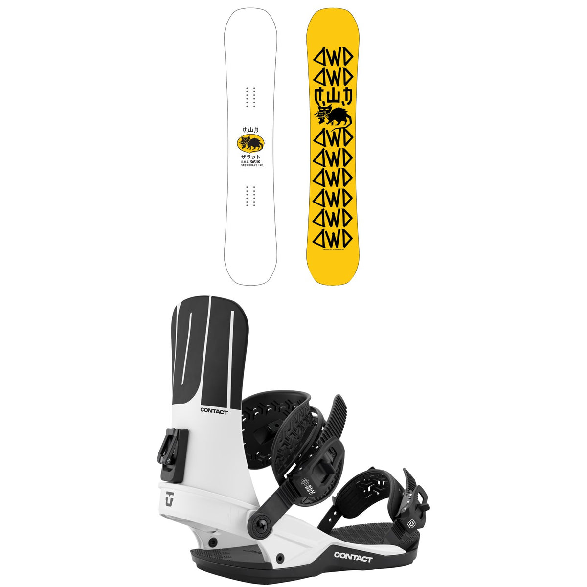Dinosaurs Will Die Rat Snowboard + Union Contact Snowboard Bindings 2027