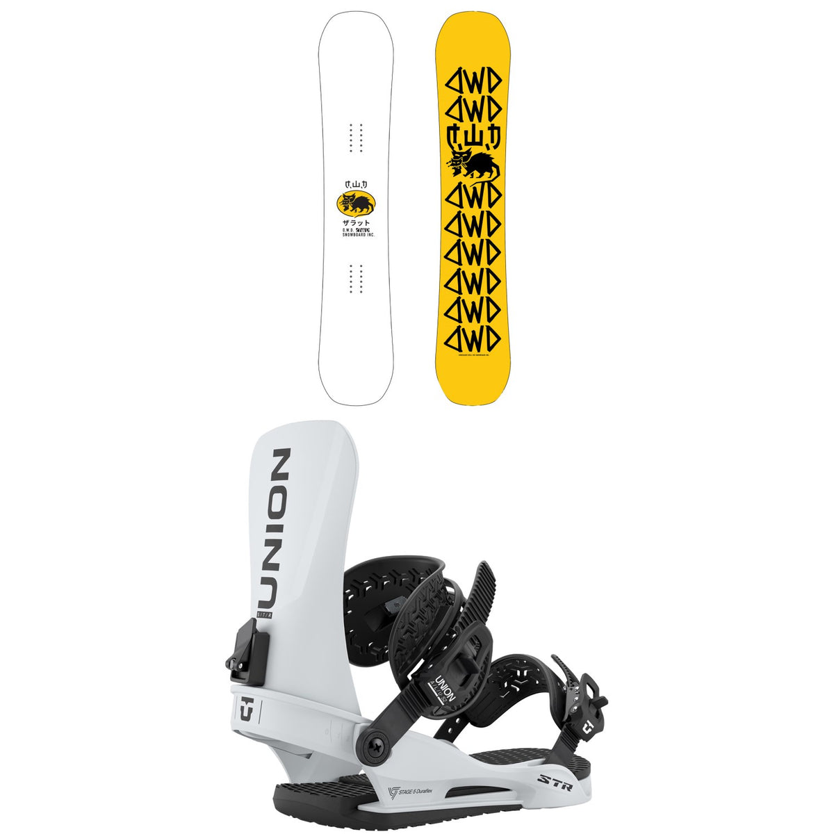 Dinosaurs Will Die Rat Snowboard + Union STR Snowboard Bindings 2027