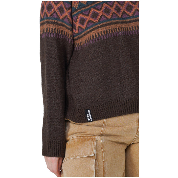Notice The Reckless Oakridge Ragland Short Sweater - Women's Brown/Green/Ochre/Rust