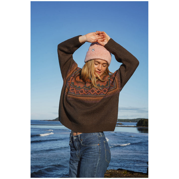 Notice The Reckless Oakridge Ragland Short Sweater - Women's Brown/Green/Ochre/Rust