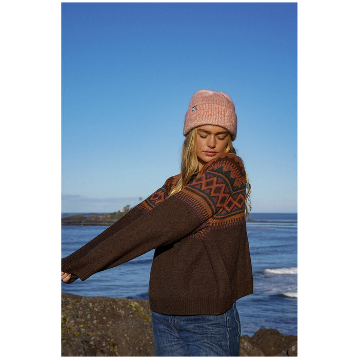 Notice The Reckless Oakridge Ragland Short Sweater - Women's Brown/Green/Ochre/Rust