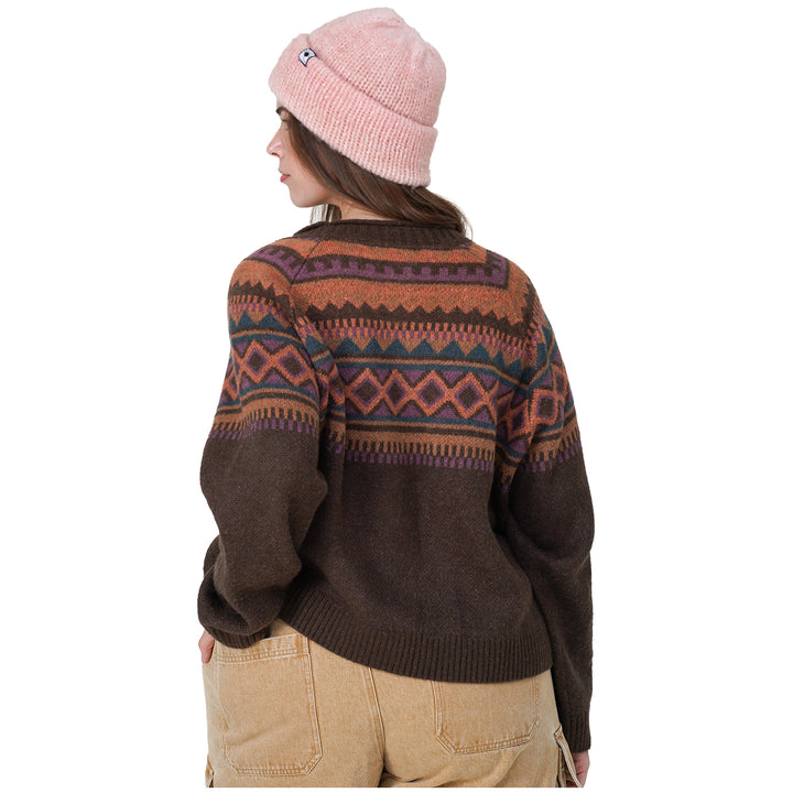 Notice The Reckless Oakridge Ragland Short Sweater - Women's Brown/Green/Ochre/Rust