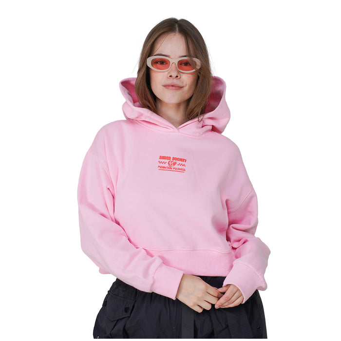 Notice The Reckless Okayest Rider Cropped Hoodie - Women's Pink
