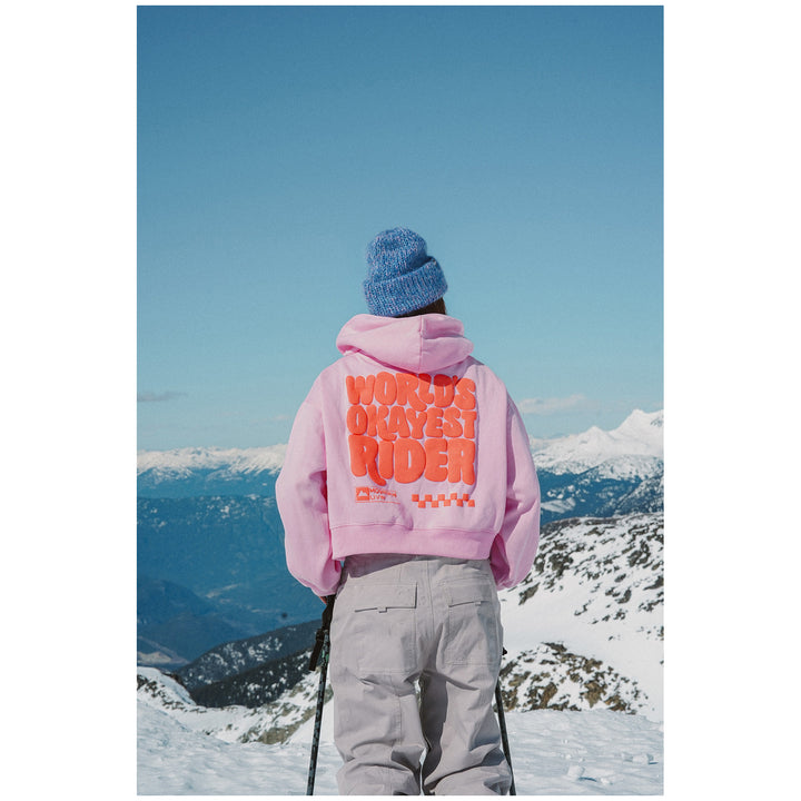 Notice The Reckless Okayest Rider Cropped Hoodie - Women's Pink