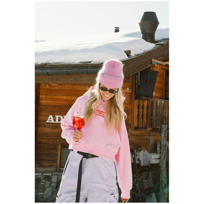 Notice The Reckless Okayest Rider Cropped Hoodie - Women's Pink