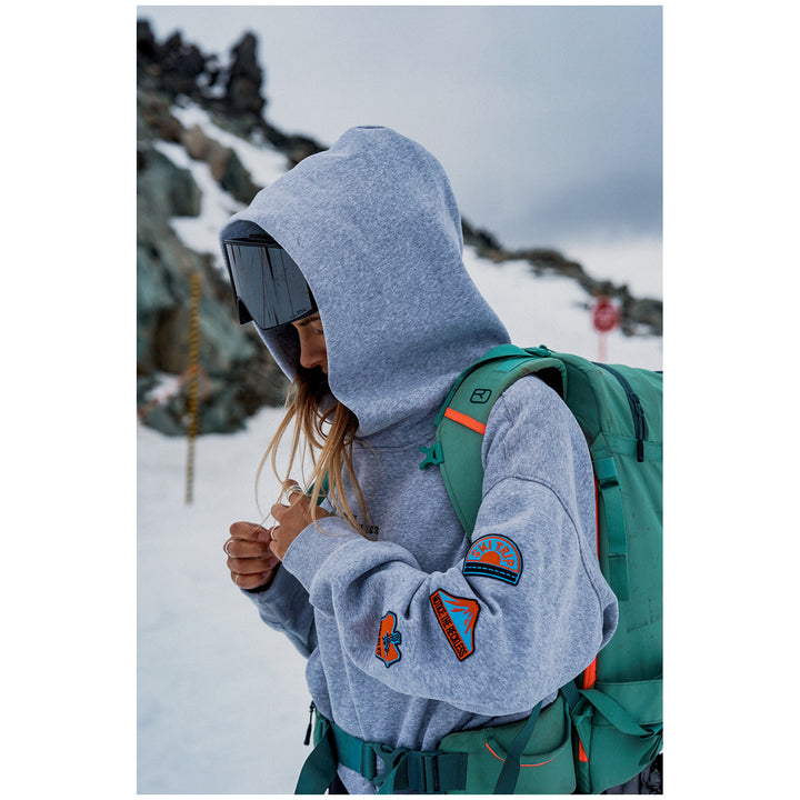 Notice The Reckless Ski Trip Cropped Hoodie - Women's Athletic Grey