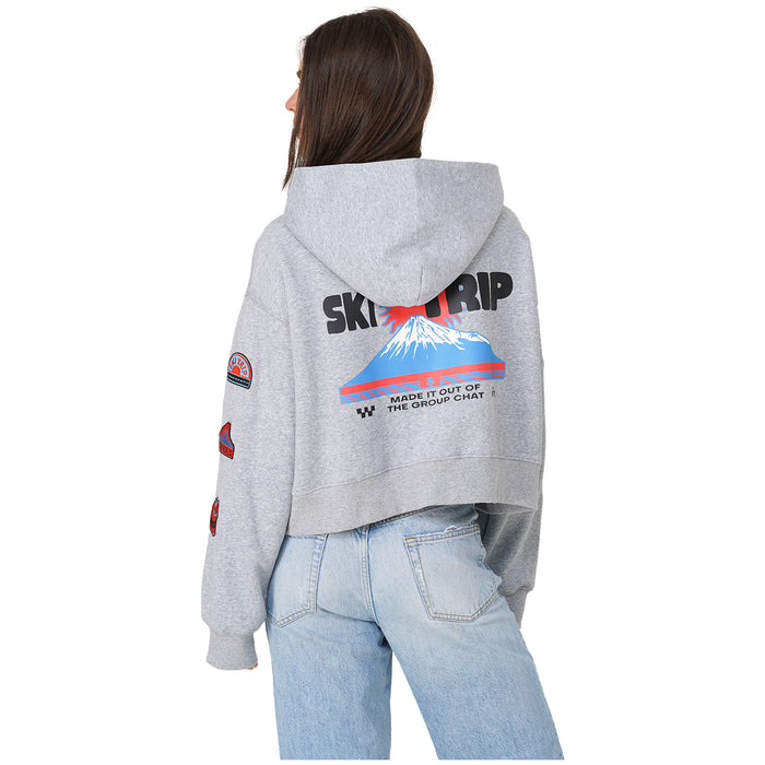 Notice The Reckless Ski Trip Cropped Hoodie - Women's Athletic Grey