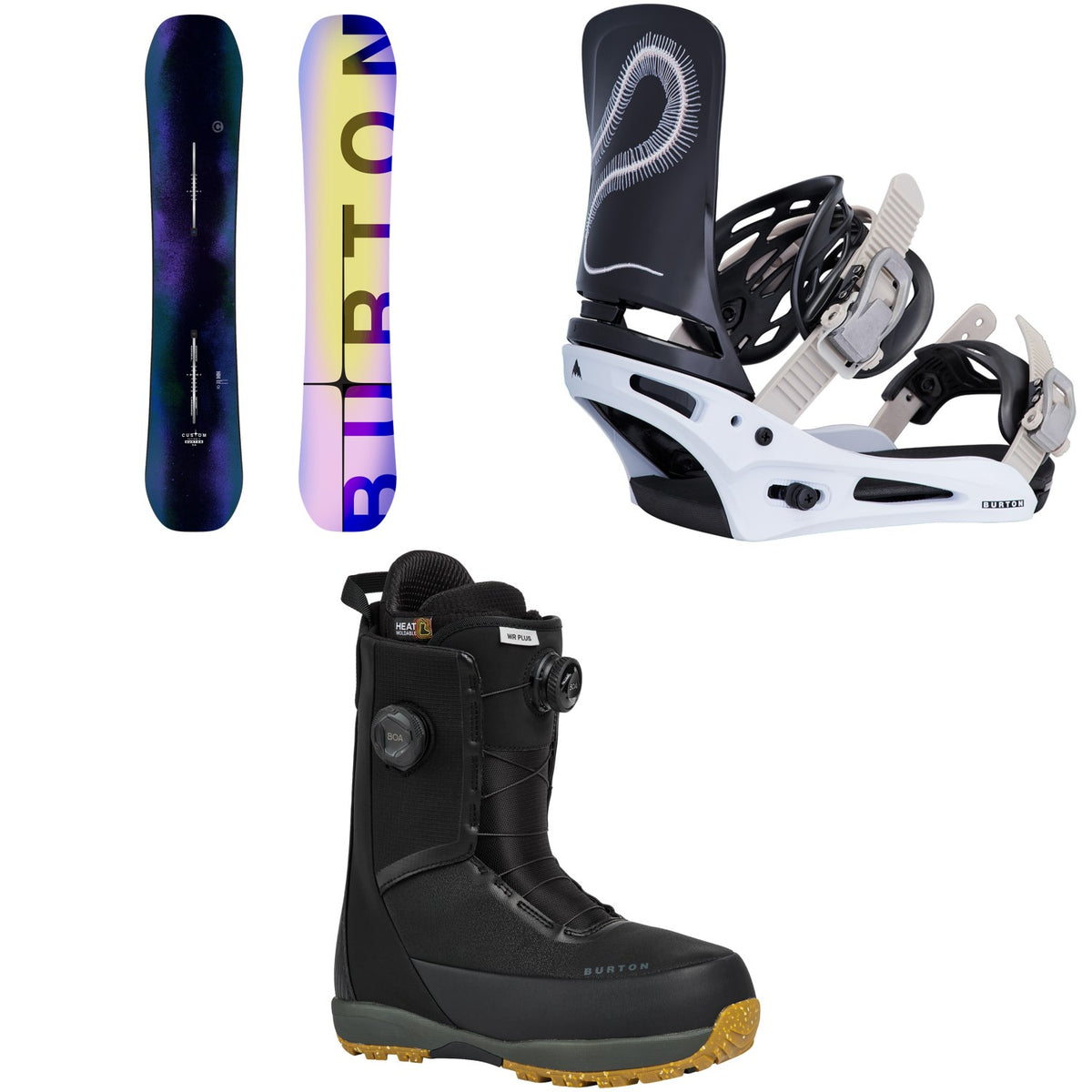 Burton Custom Flying V Snowboard + Cartel Snowboard Bindings + Waverange Plus Snowboard Boots 2027