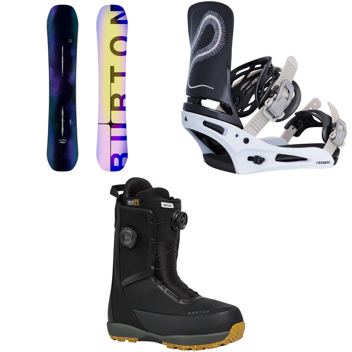 Burton Custom Flying V Snowboard + Cartel Snowboard Bindings + Waverange Plus Snowboard Boots 2027