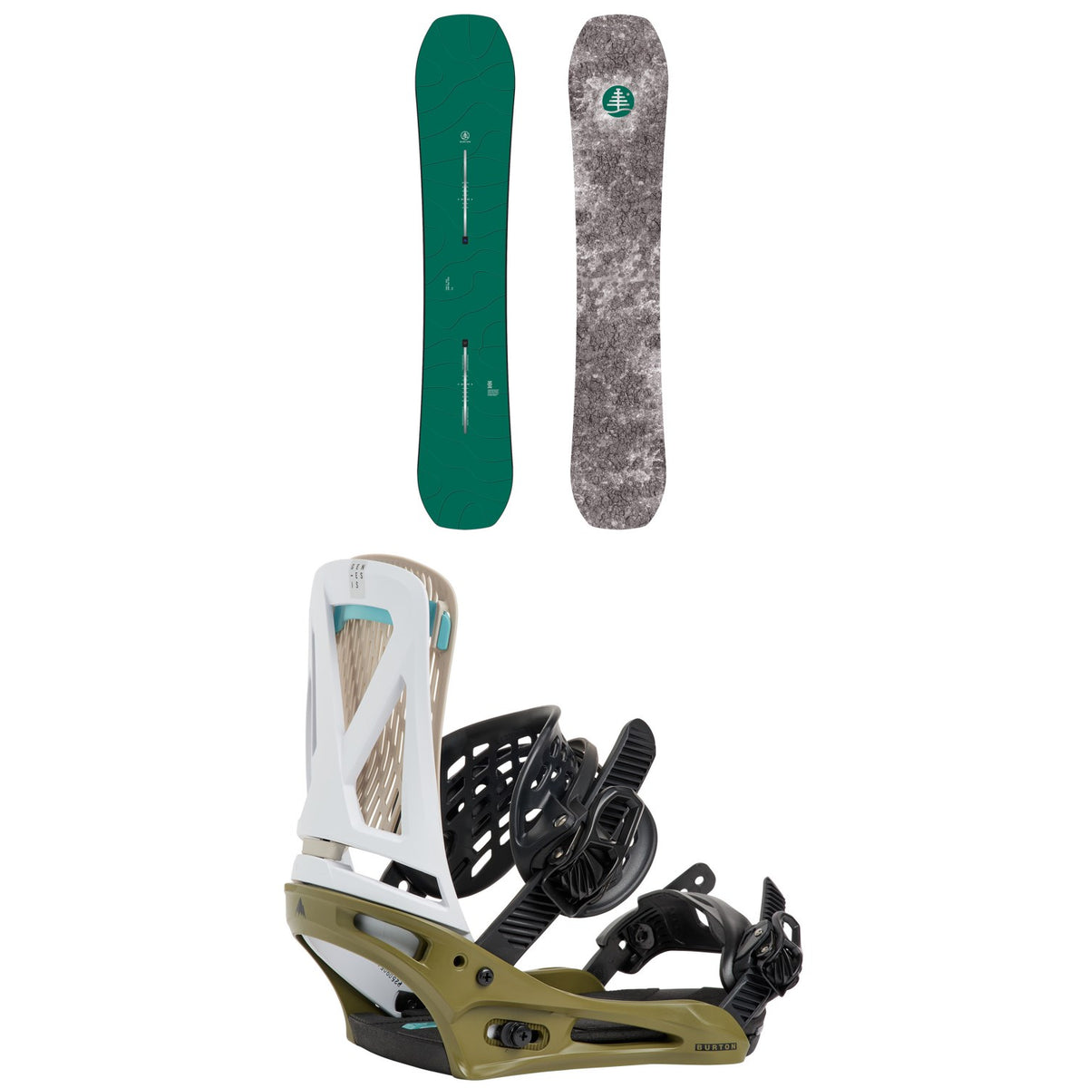 Burton Family Tree Hometown Hero Snowboard + Genesis Snowboard Bindings 2027