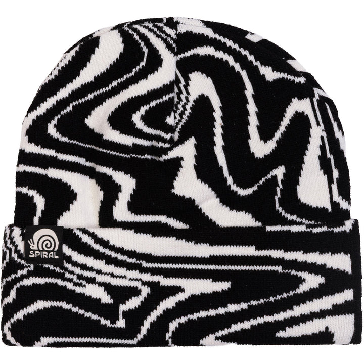 Spiral Wax Co. Warp Beanie Black and White