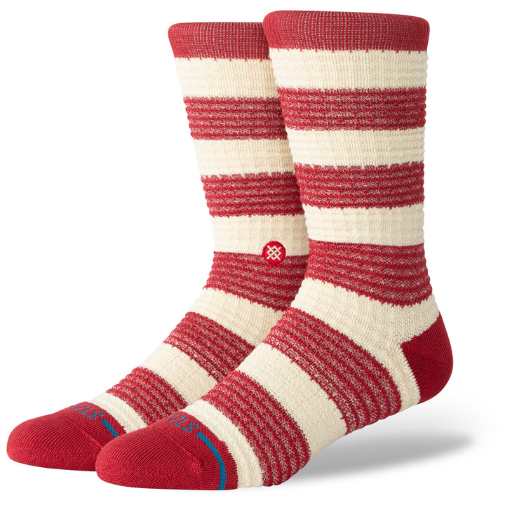 Stance Peppermint Waffle Crew Socks Red