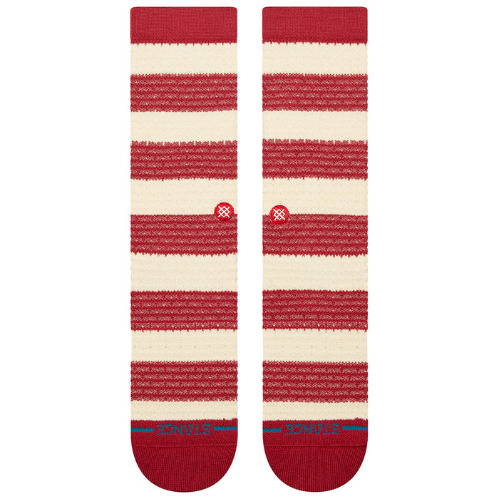 Stance Peppermint Waffle Crew Socks Red