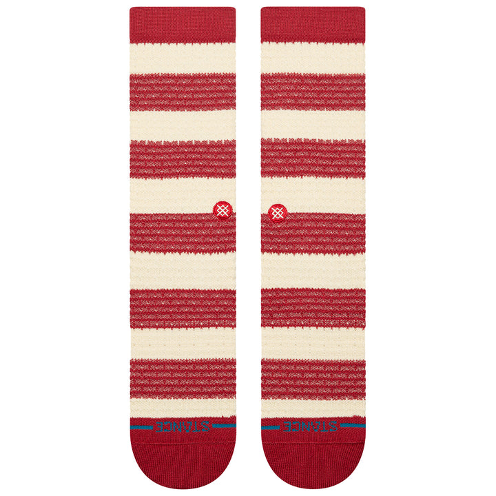 Stance Peppermint Waffle Crew Socks Red