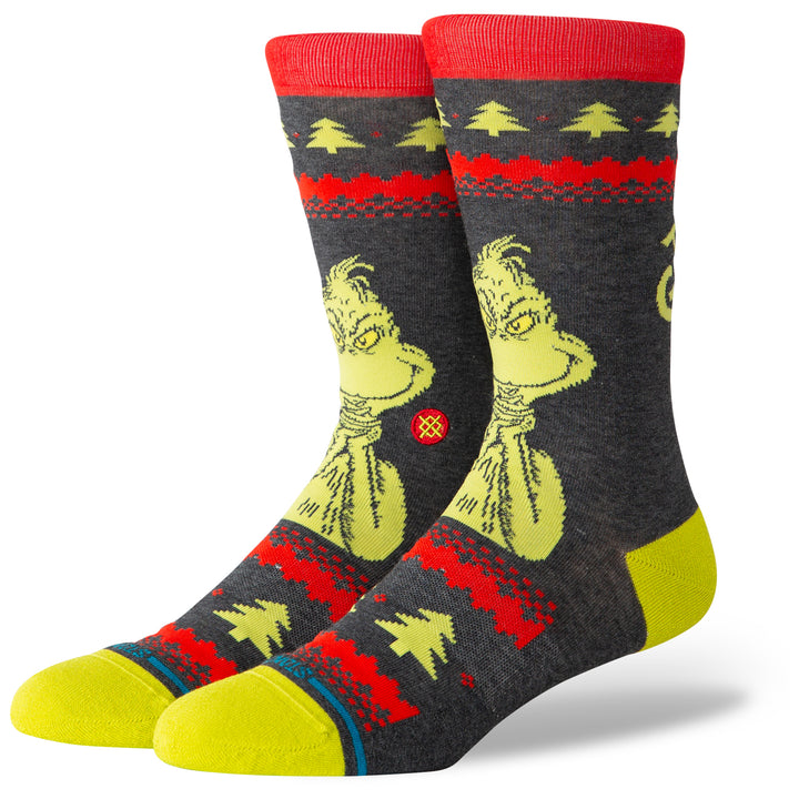 Stance Grinch Sweater Crew Socks Black