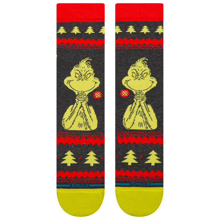 Stance Grinch Sweater Crew Socks Black