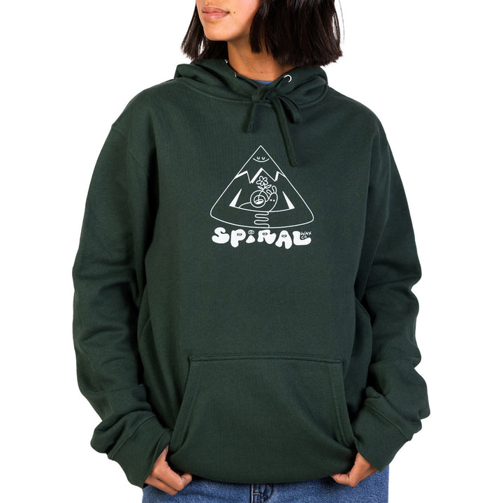 Spiral Wax Co. Live Slow Hoodie - Unisex Sage/Artwork By:Hannah Eddy
