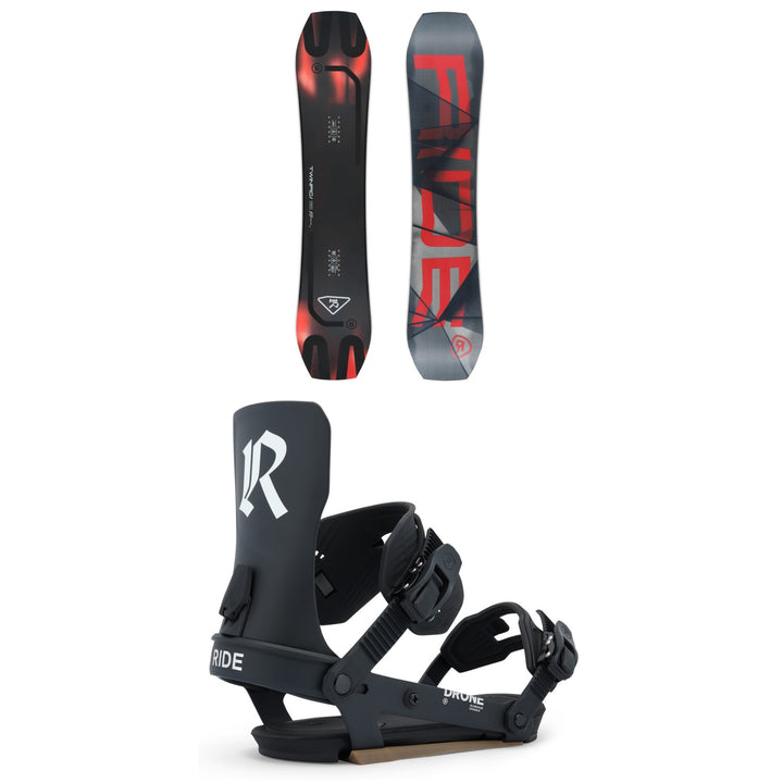 Ride Twinpig Snowboard + Drone Snowboard Bindings 2027