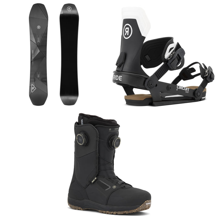 Ride Deep Fake Snowboard + Circuit Snowboard Bindings + Trident Boa Snowboard Boots 2027