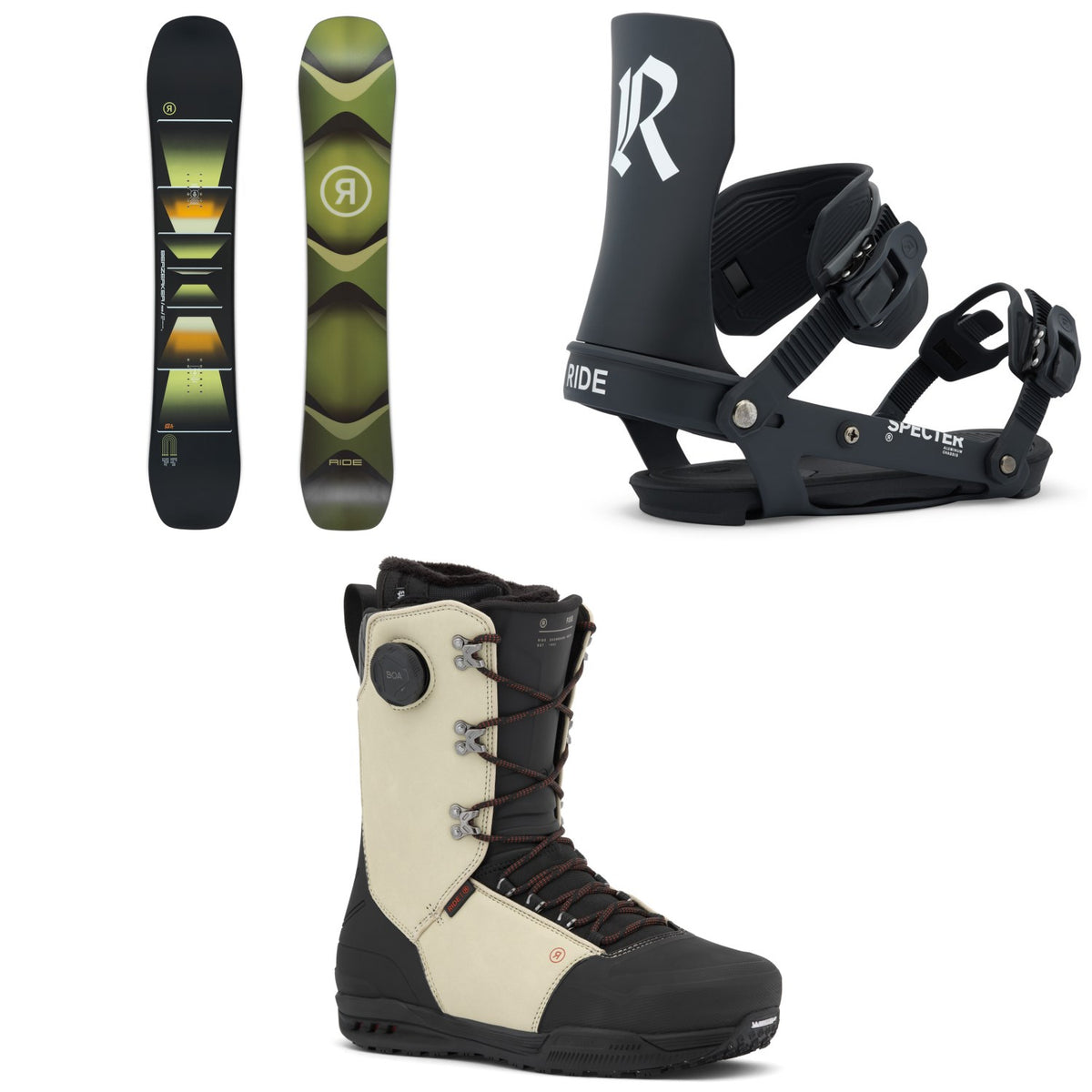 Ride Berzerker Snowboard + Specter Snowboard Bindings + Fuse Snowboard Boots 2027