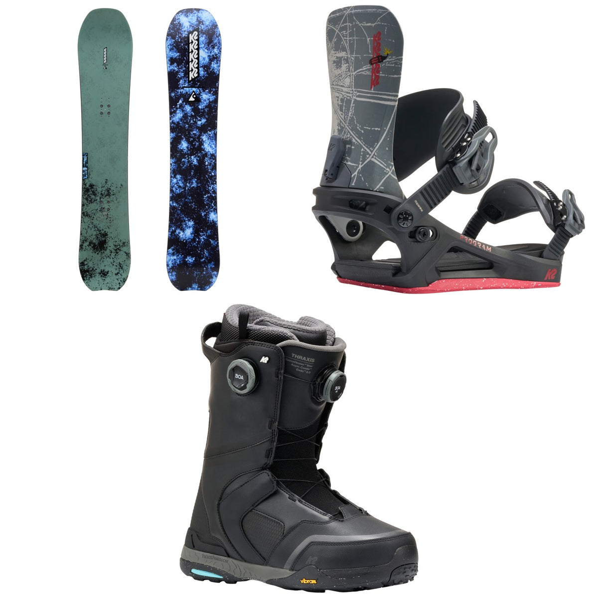 K2 Commonwealth Snowboard + Program Snowboard Bindings + Thraxis Snowboard Boots 2027