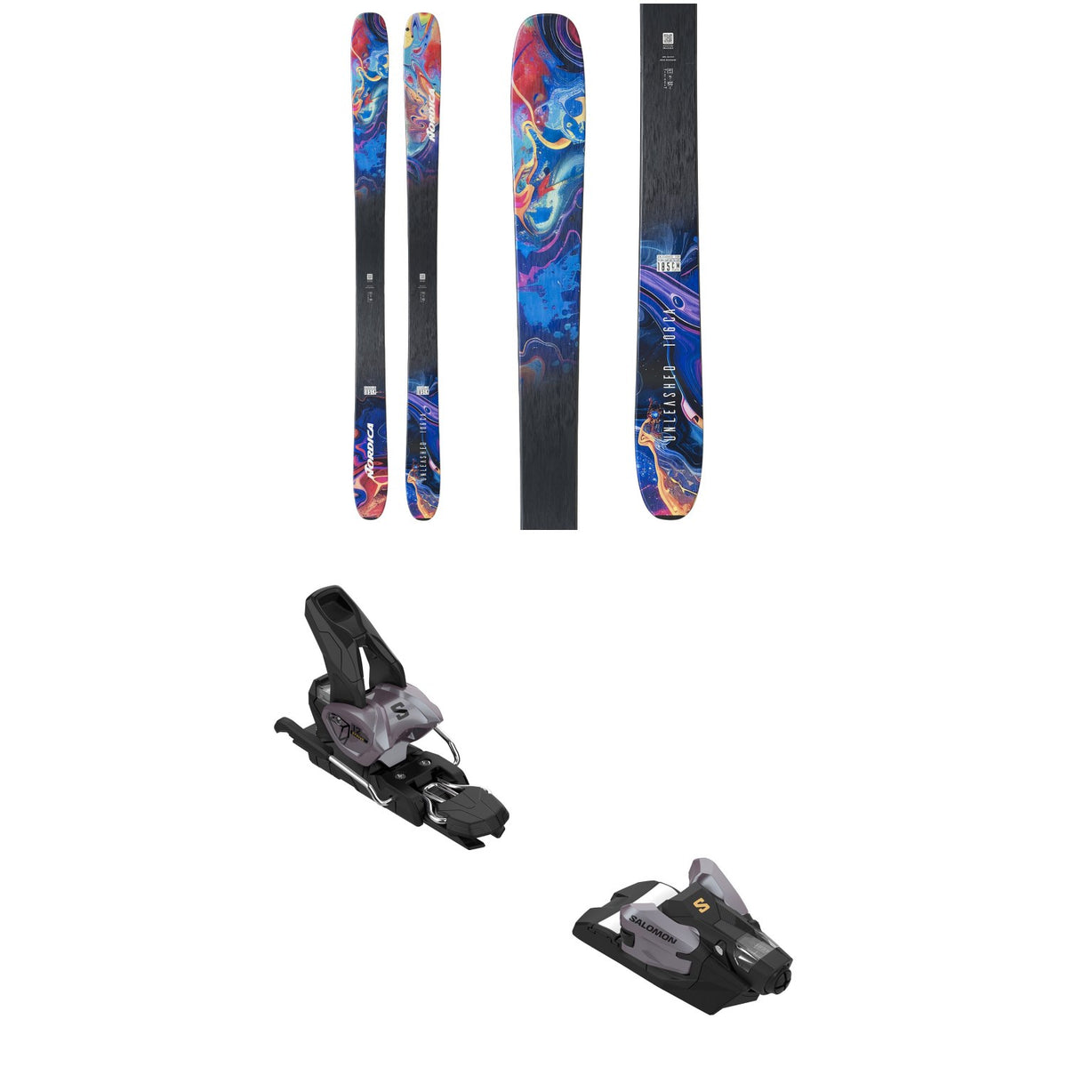 Nordica Unleashed 106 CA Skis 2027 + Salomon Strive 12 GW Ski Bindings