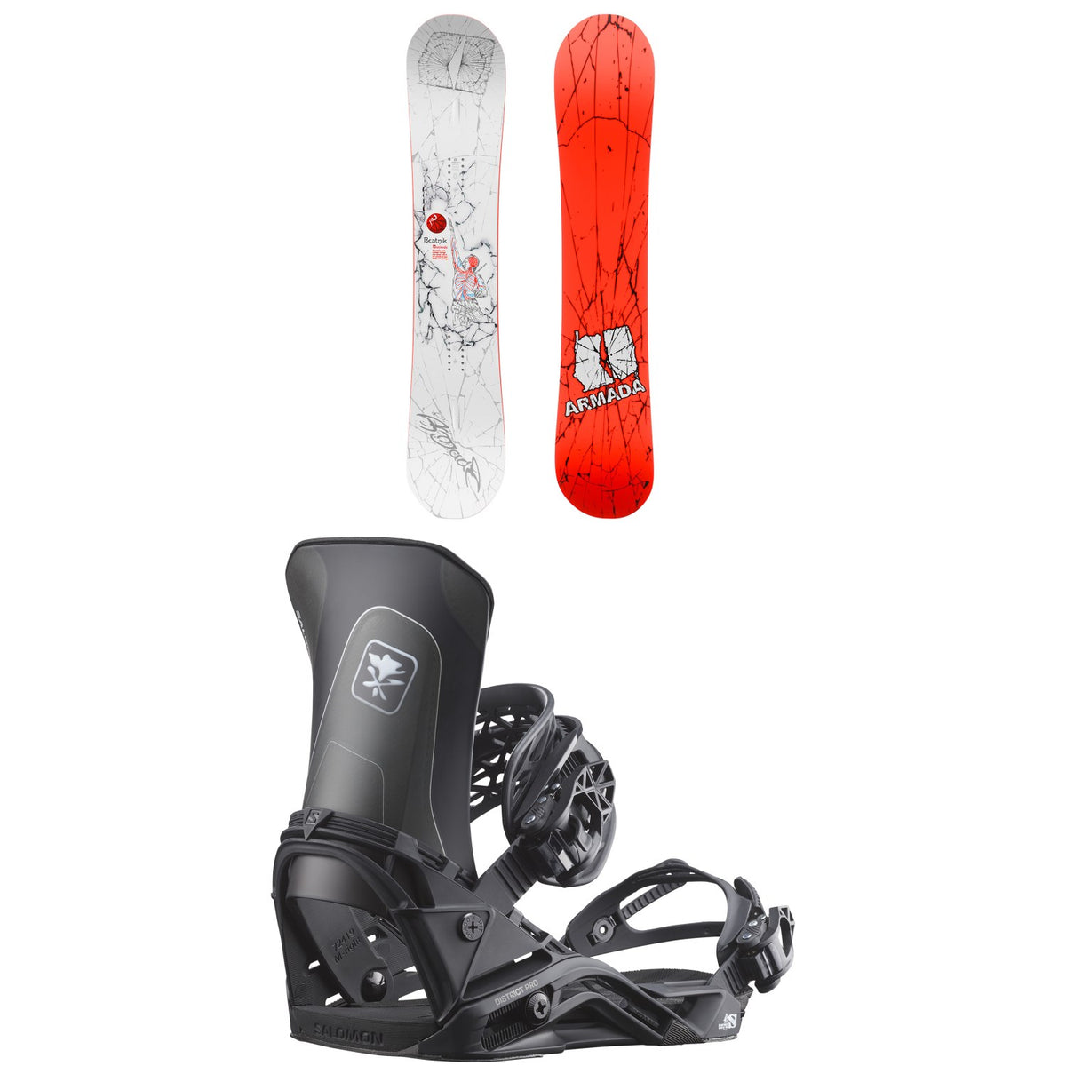 Armada Beatnik Snowboard + Salomon District Pro Snowboard Bindings 2027