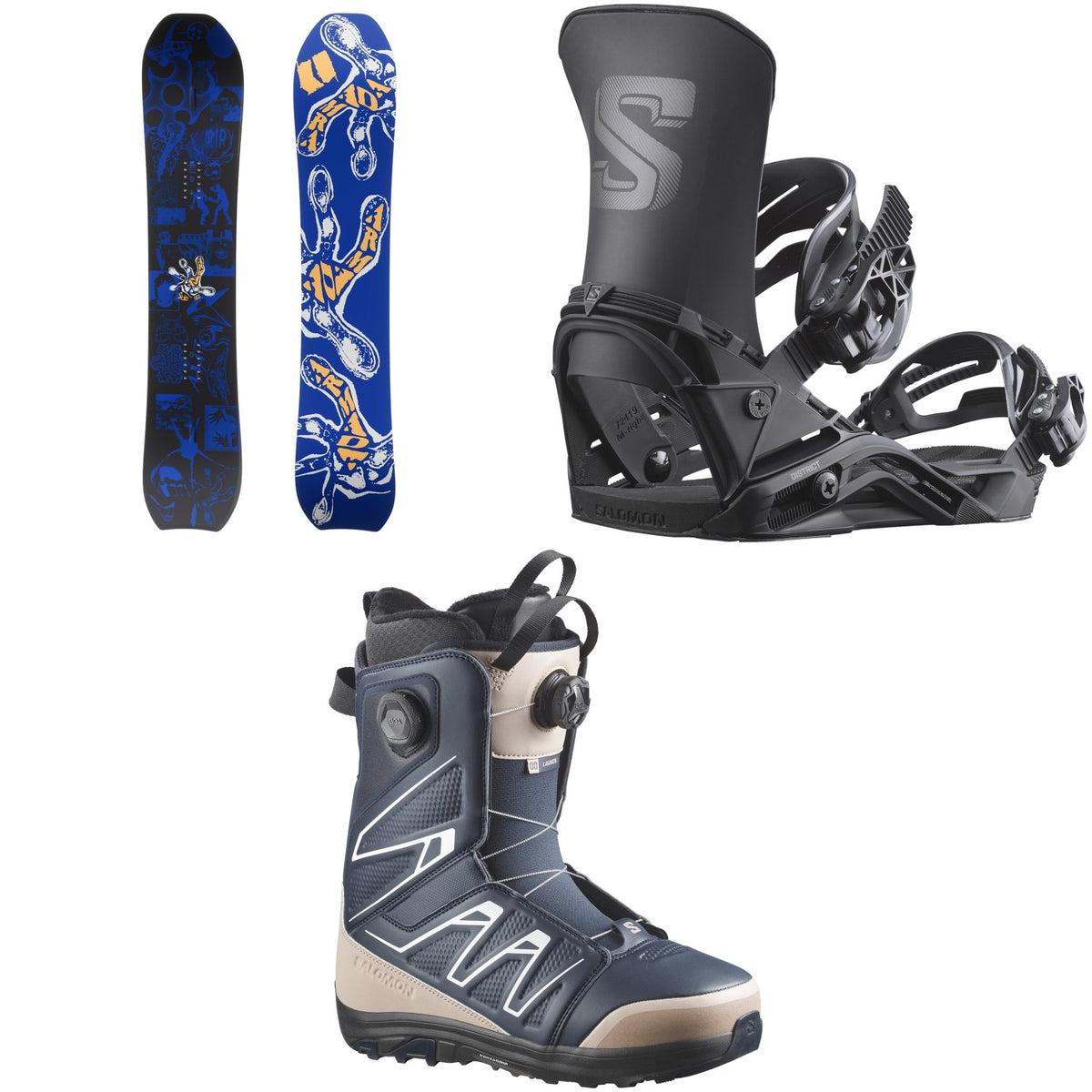 Armada Sicko Snowboard + Salomon District Snowboard Bindings + Launch Boa SJ Boa Snowboard Boots 2027
