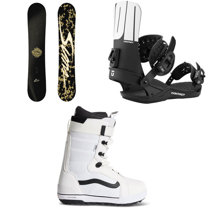 Sims Bowl Squad LTD Snowboard + Union Contact Snowboard Bindings + Vans Hi-Standard Pro Snowboard Boots 2027