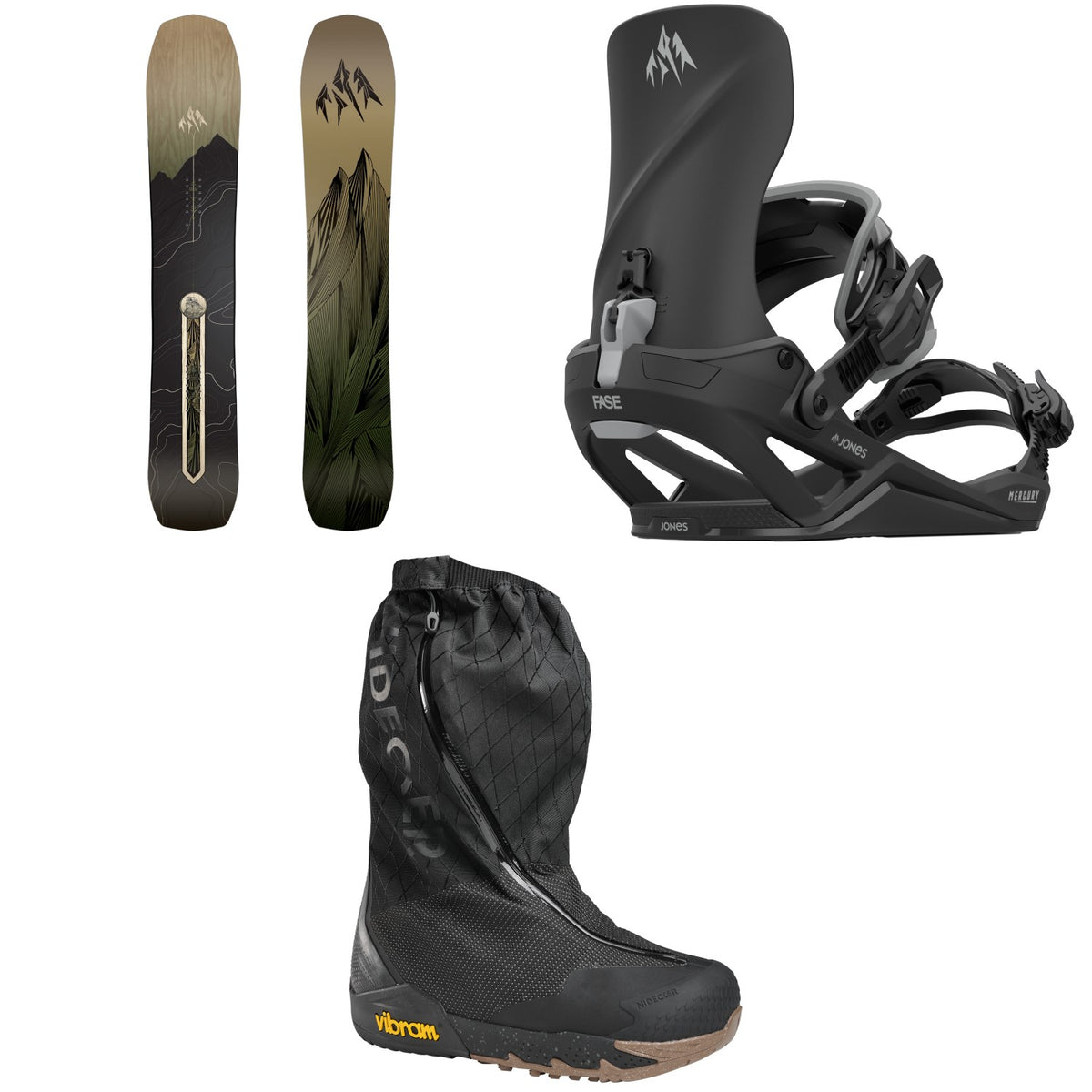 Jones Flagship Snowboard + Mercury FASE Snowboard Bindings + Nidecker Index APX Snowboard Boots 2027