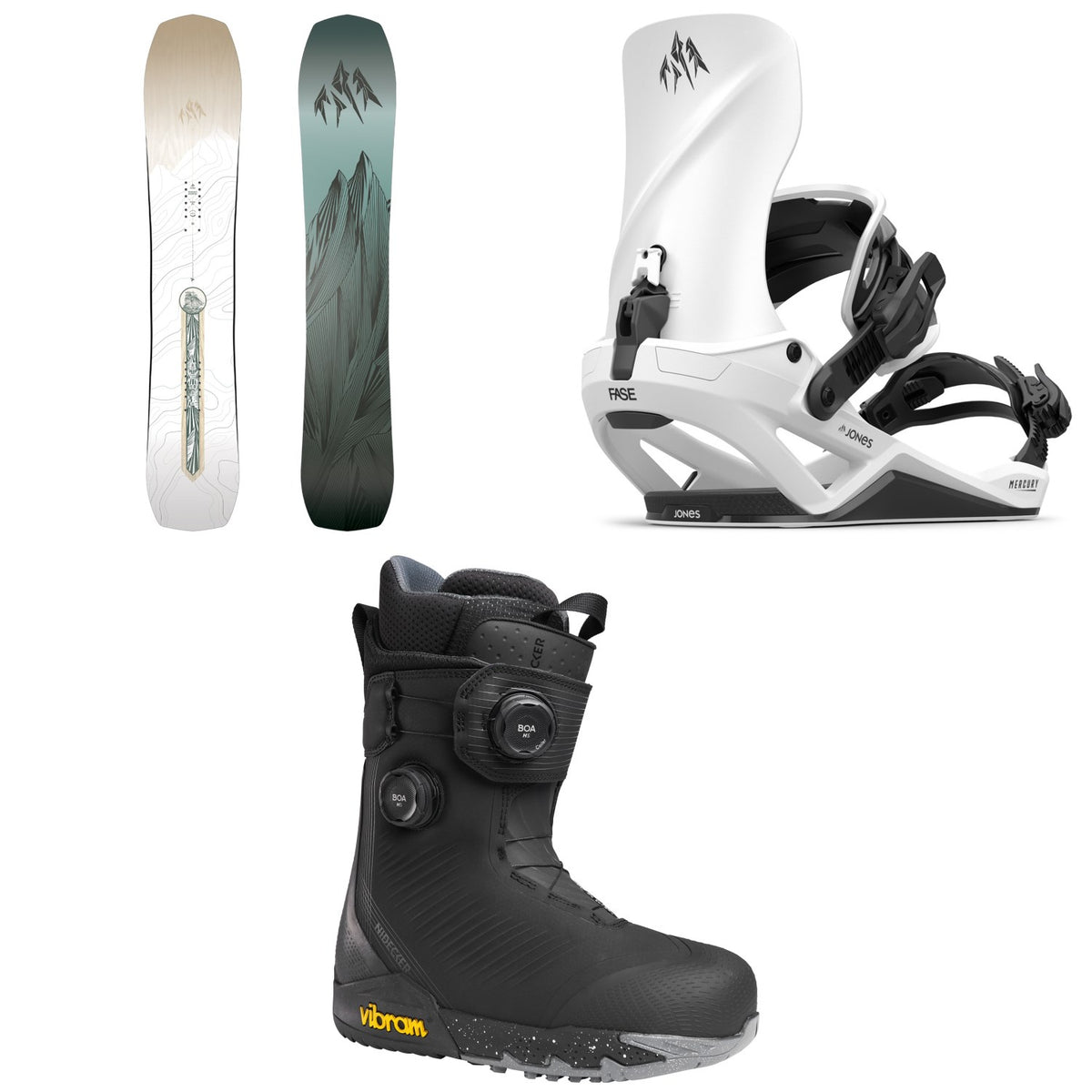 Jones Flagship Snowboard + Mercury FASE Snowboard Bindings + Nidecker Kita Snowboard Boots - Women's 2027