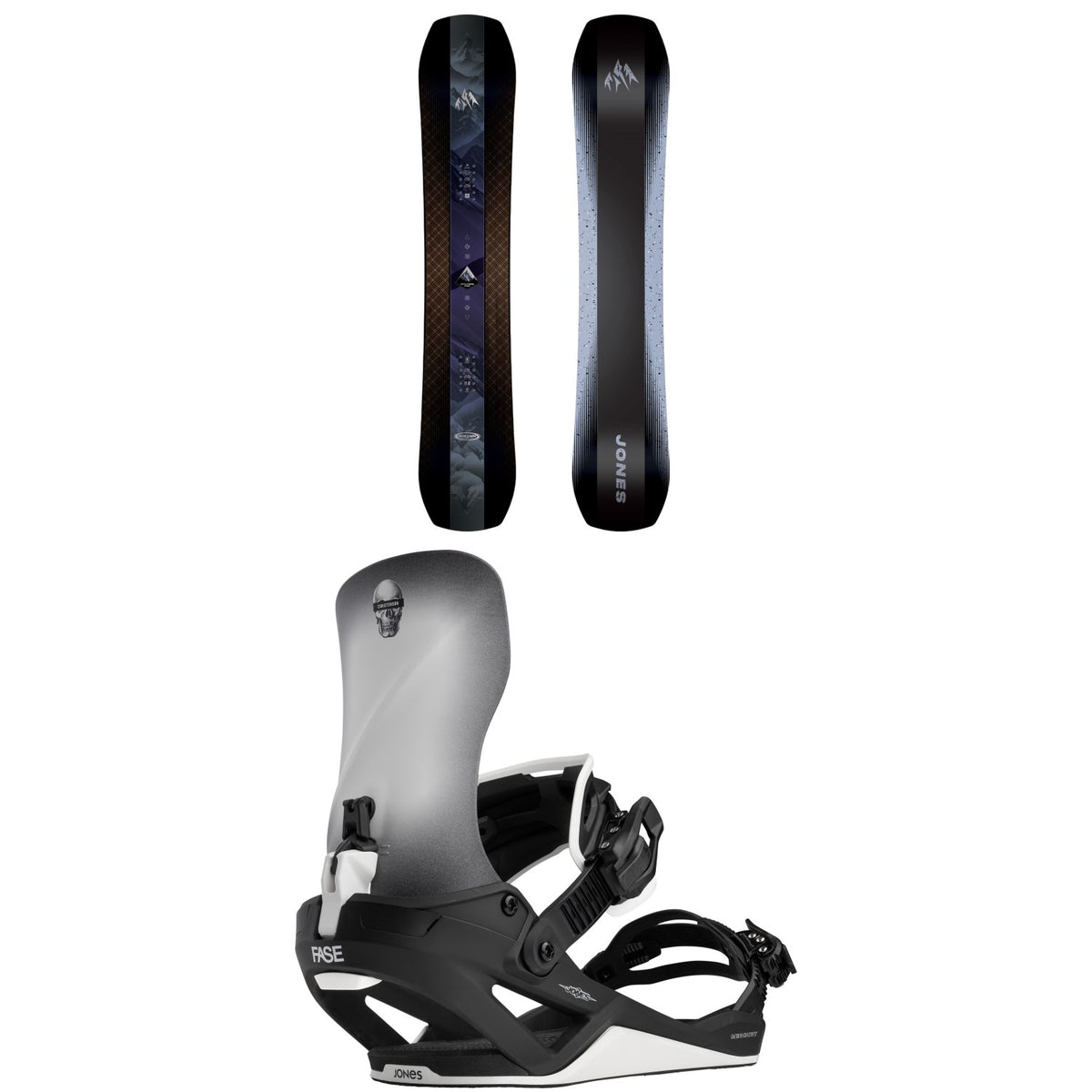 Jones Mountain Twin Pro Snowboard + Mercury FASE Surf Series Snowboard Bindings 2027