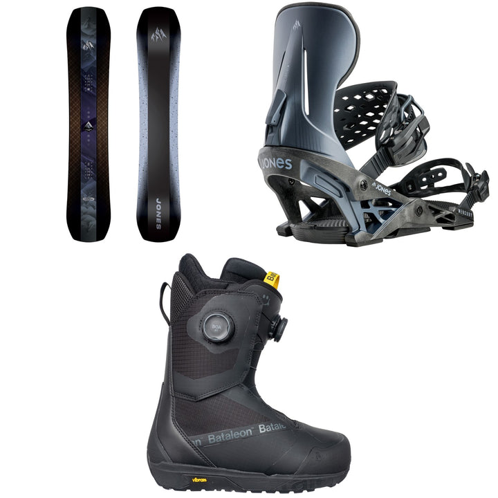 Jones Mountain Twin Pro Snowboard + Mercury Snowboard Bindings + Bataleon Salsa Double Boa Snowboard Boots 2027