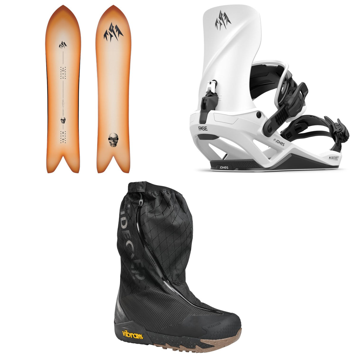 Jones Storm Chaser Snowboard + Mercury FASE Snowboard Bindings + Nidecker Index APX Snowboard Boots 2027