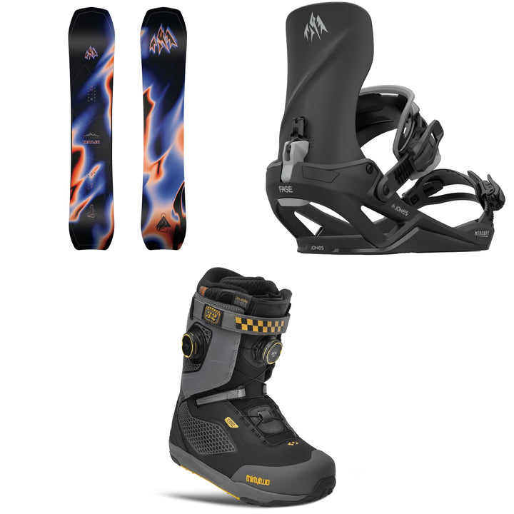 Jones Howler Snowboard + Mercury FASE Snowboard Bindings + thirtytwo TM-2 XLT Double Boa Grenier Snowboard Boots 2027