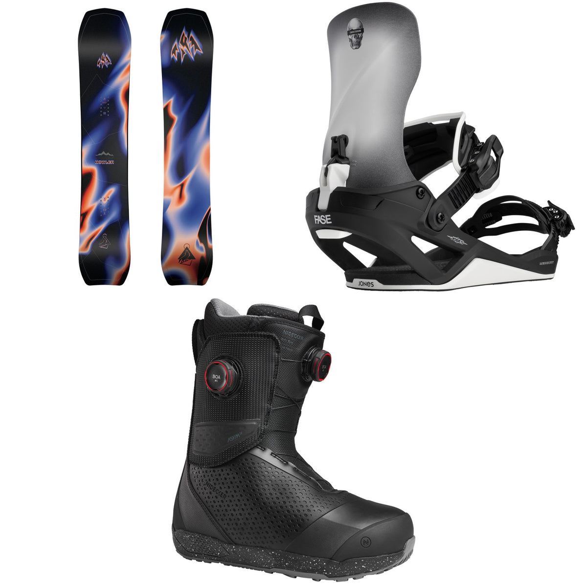 Jones Howler Snowboard + Mercury FASE Surf Series Snowboard Bindings + Nidecker Rift Pro Snowboard Boots 2027
