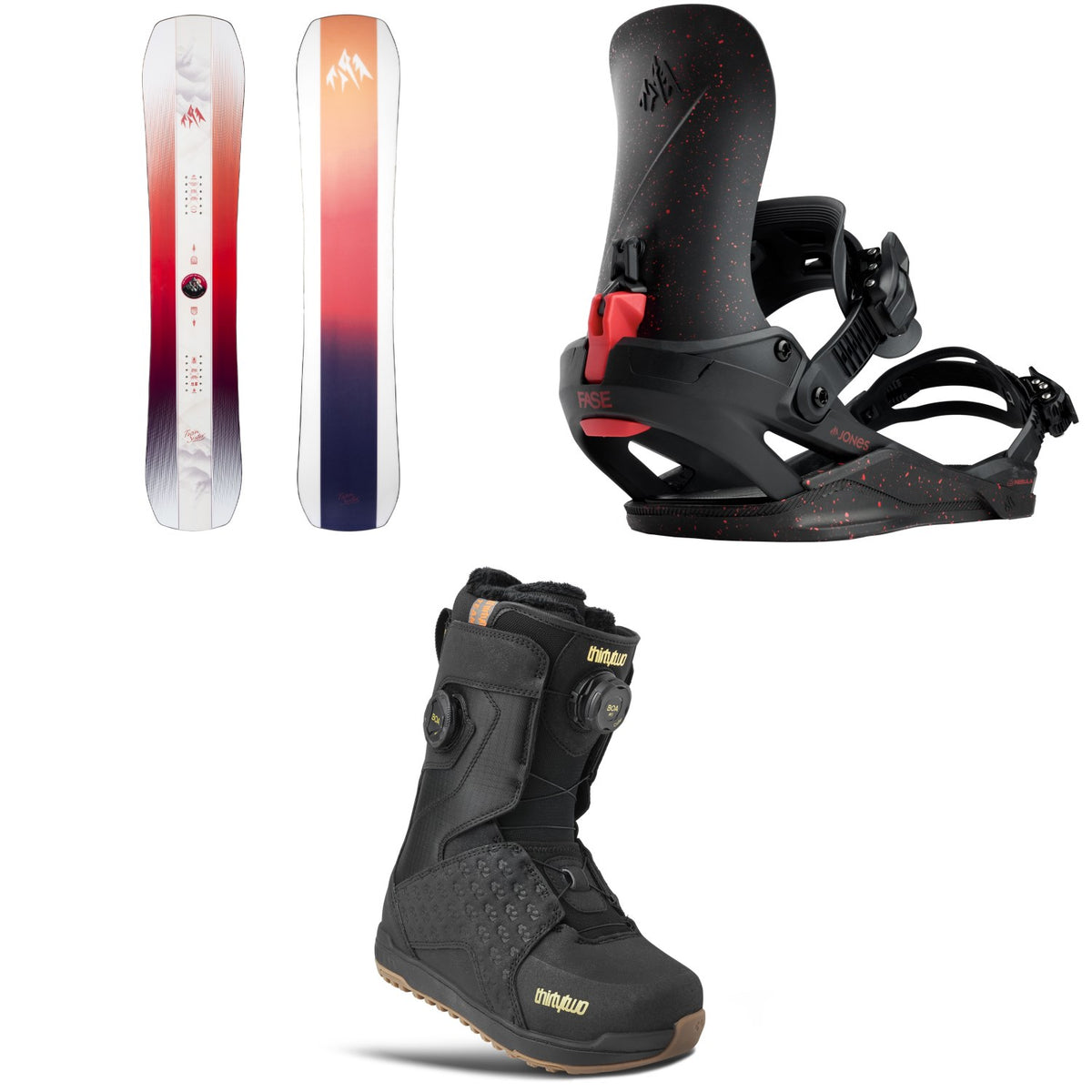 Jones Twin Sister Snowboard + Nebula FASE Snowboard Bindings + thirtytwo Lashed Double Boa Snowboard Boots - Women's 2027