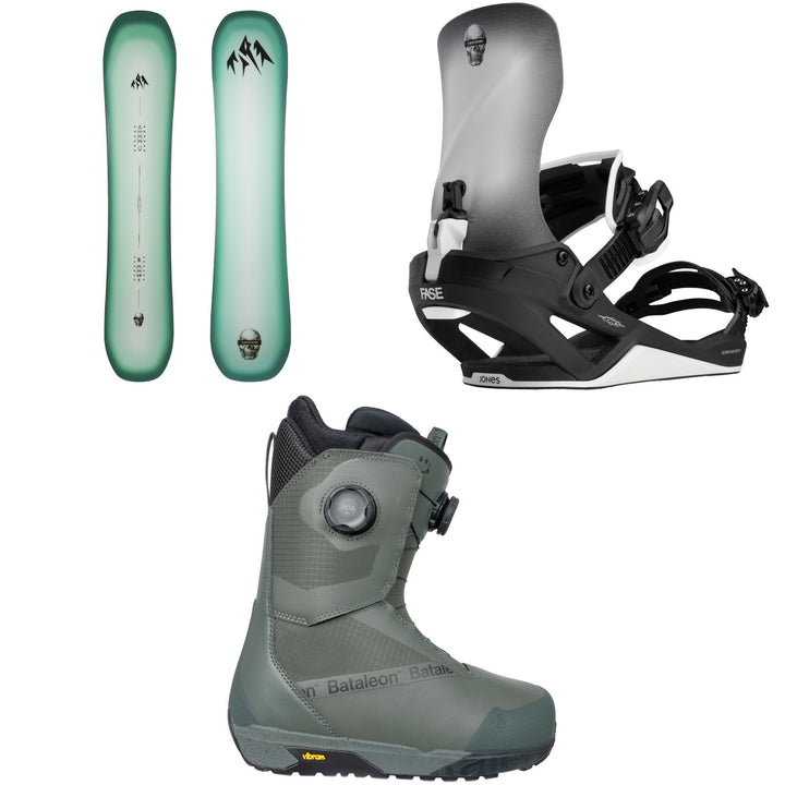 Jones TwinCraft Snowboard + Mercury FASE Surf Series Snowboard Bindings + Bataleon Salsa Double Boa Snowboard Boots 2027