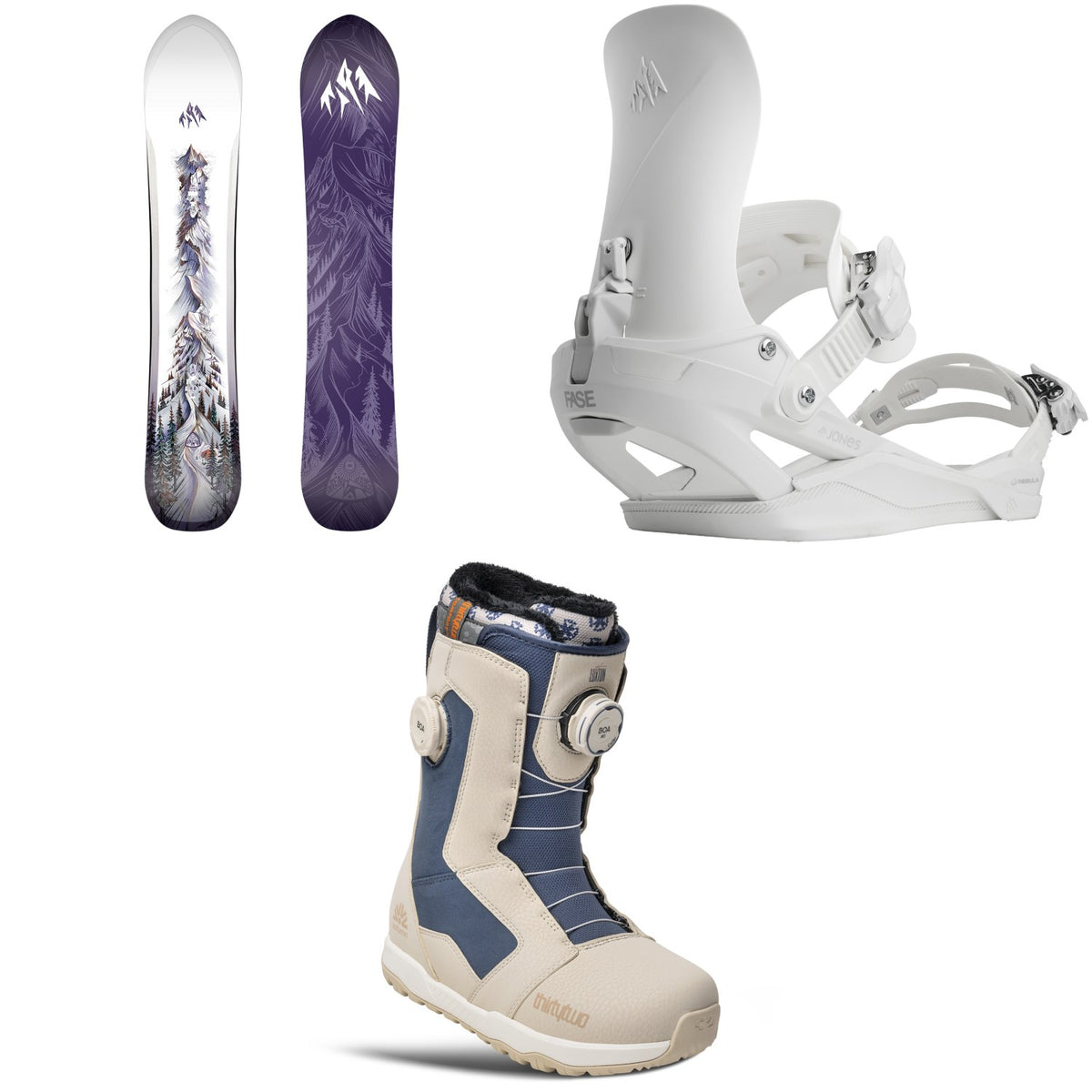 Jones Dream Weaver 2.0 Snowboard + Nebula FASE Snowboard Bindings + thirtytwo STW Double Boa x Luxton Snowboard Boots - Women's 2027