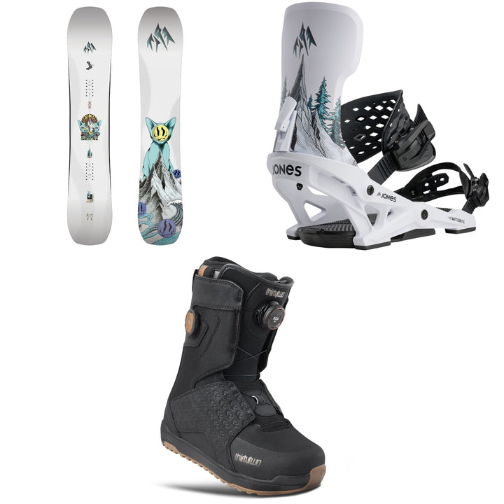 Jones Rally Cat Snowboard + Meteorite Rallycat Snowboard Bindings + thirtytwo Lashed Double Boa Snowboard Boots 2027