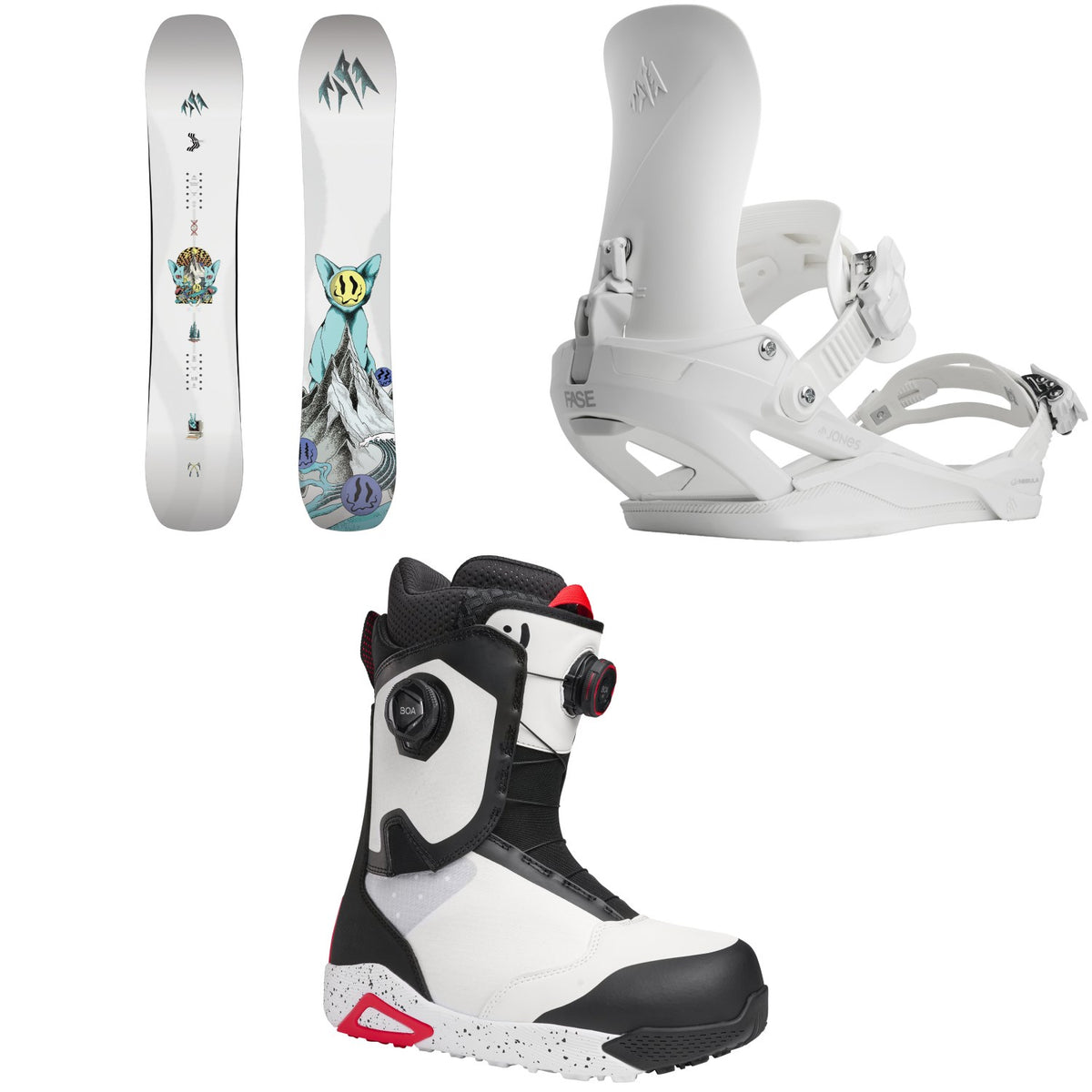 Jones Rally Cat Snowboard + Nebula FASE Snowboard Bindings + Nidecker Rift Snowboard Boots 2027
