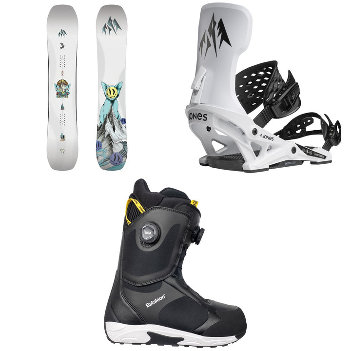 Jones Rally Cat Snowboard + Meteorite Snowboard Bindings + Bataleon Rave Double Boa Snowboard Boots 2027