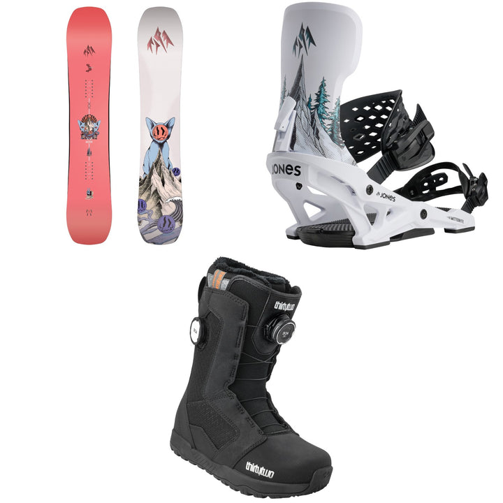 Jones Rally Cat Snowboard + Meteorite Rallycat Snowboard Bindings + thirtytwo STW Double Boa Snowboard Boots - Women's 2027