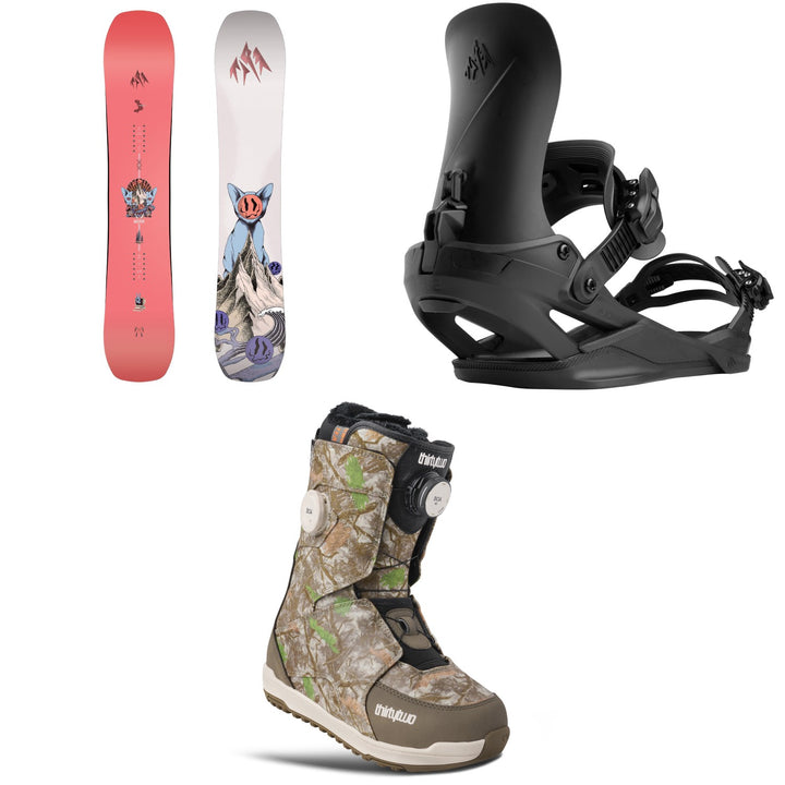 Jones Rally Cat Snowboard + Nebula FASE Snowboard Bindings + thirtytwo Lashed Double Boa Snowboard Boots - Women's 2027