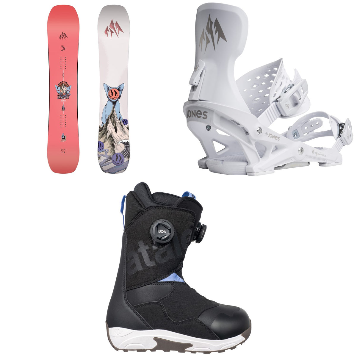Jones Rally Cat Snowboard + Equinox Snowboard Bindings + Bataleon Twist Double Boa Snowboard Boots - Women's 2027
