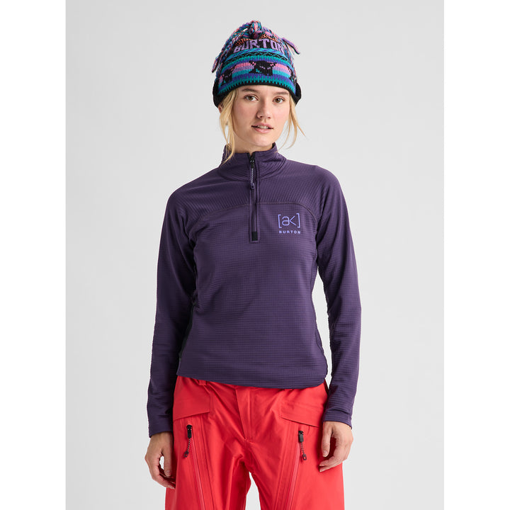 Burton [ak] Helium Grid Fleece Quarter Zip Top - Women's Nightshade Purple