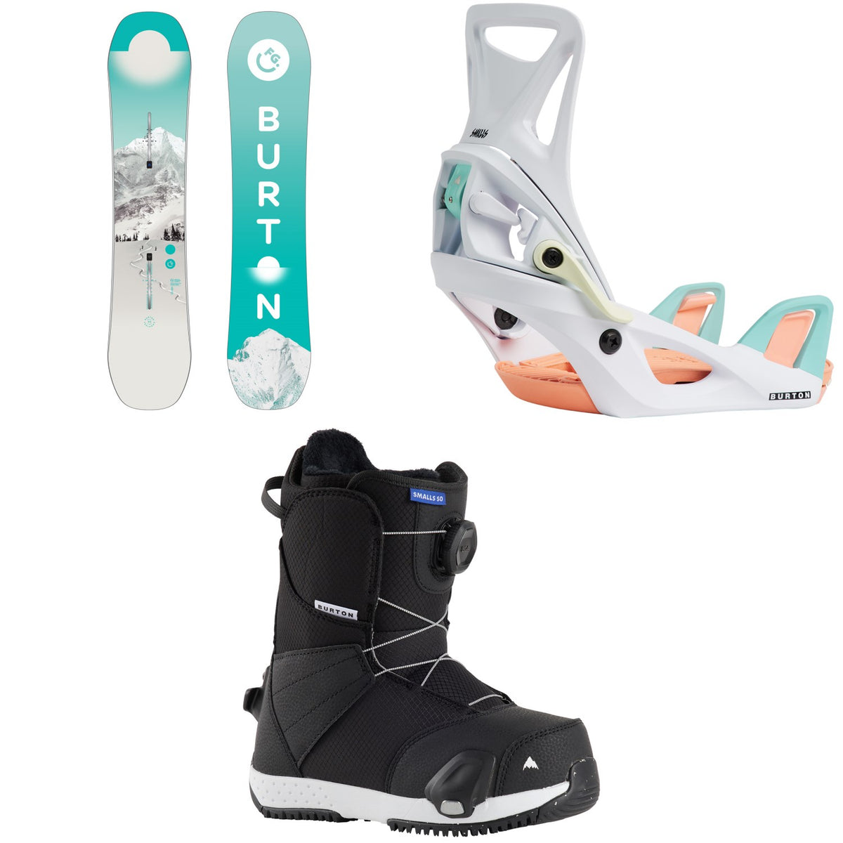 Burton Feelgood Smalls Snowboard + Step On Snowboard Bindings + Smalls Step On Snowboard Boots - Kids' 2027