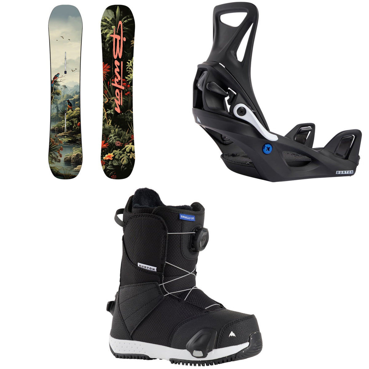 Burton Custom Smalls Snowboard + Step On Snowboard Bindings + Smalls Step On Snowboard Boots - Kids' 2027