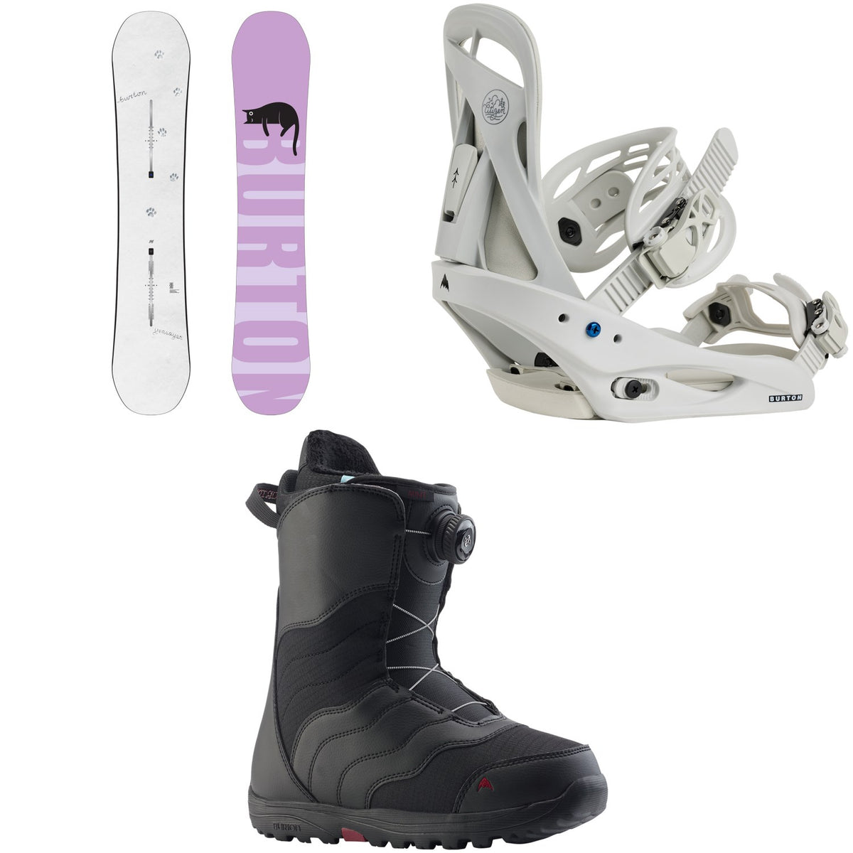 Burton Yeasayer Flying V Snowboard + Citizen Snowboard Bindings + Mint Boa Snowboard Boots - Women's 2027
