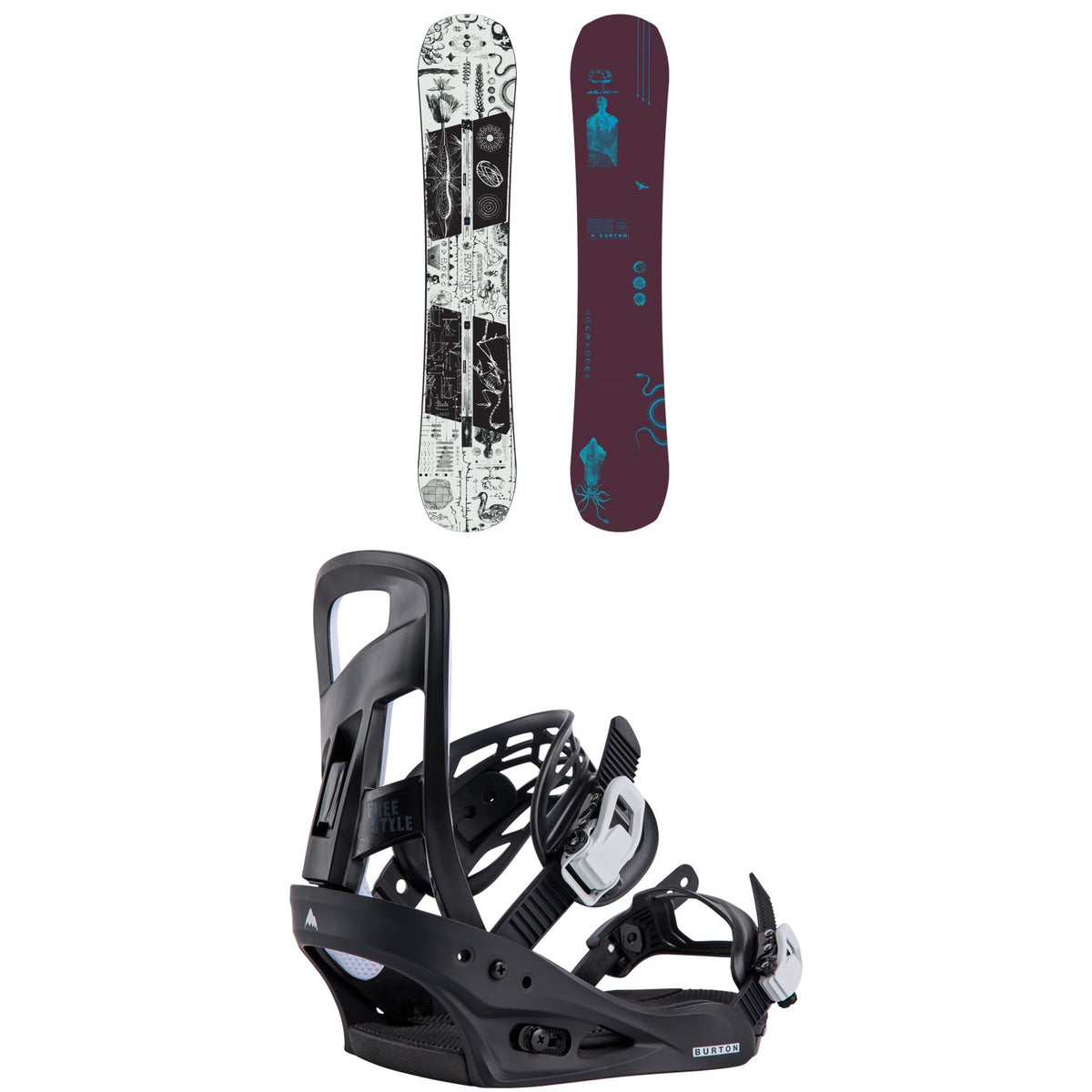 Burton Rewind Snowboard + Freestyle Snowboard Bindings 2027